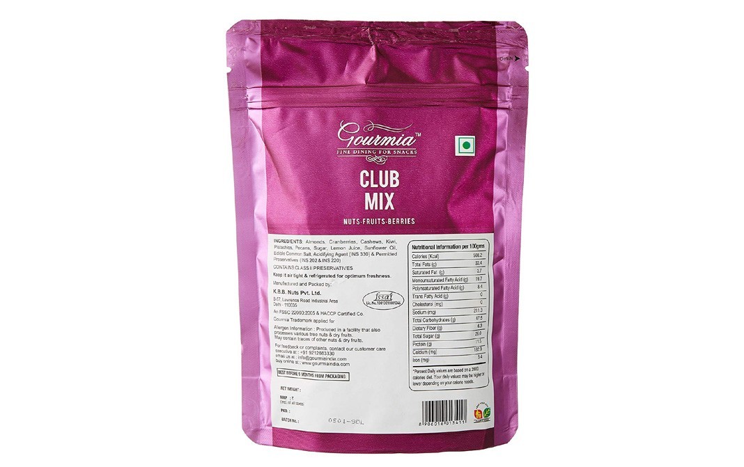 Gourmia Club Mix Nuts-Fruits-Berries   Pack  200 grams